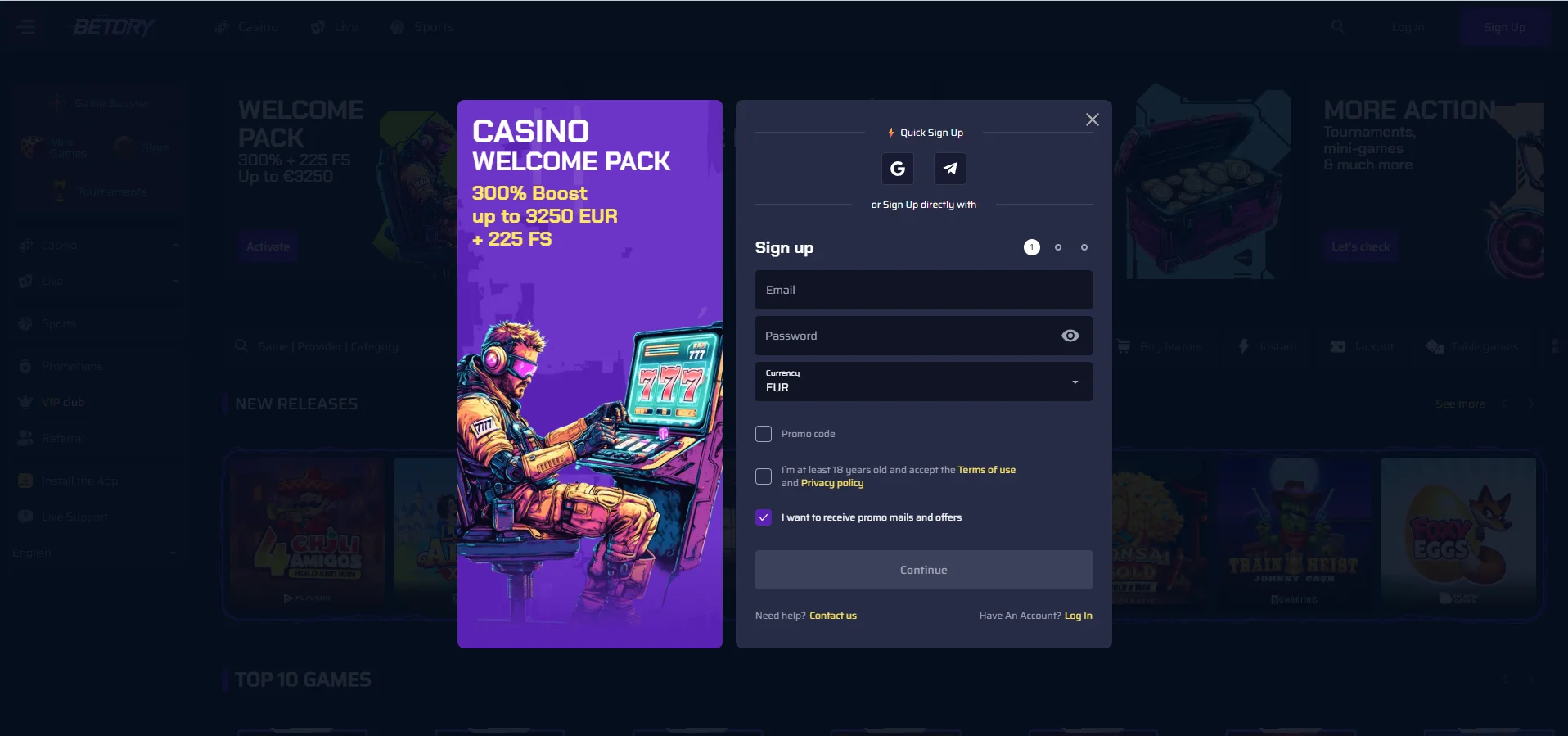 Betory Casino Preview